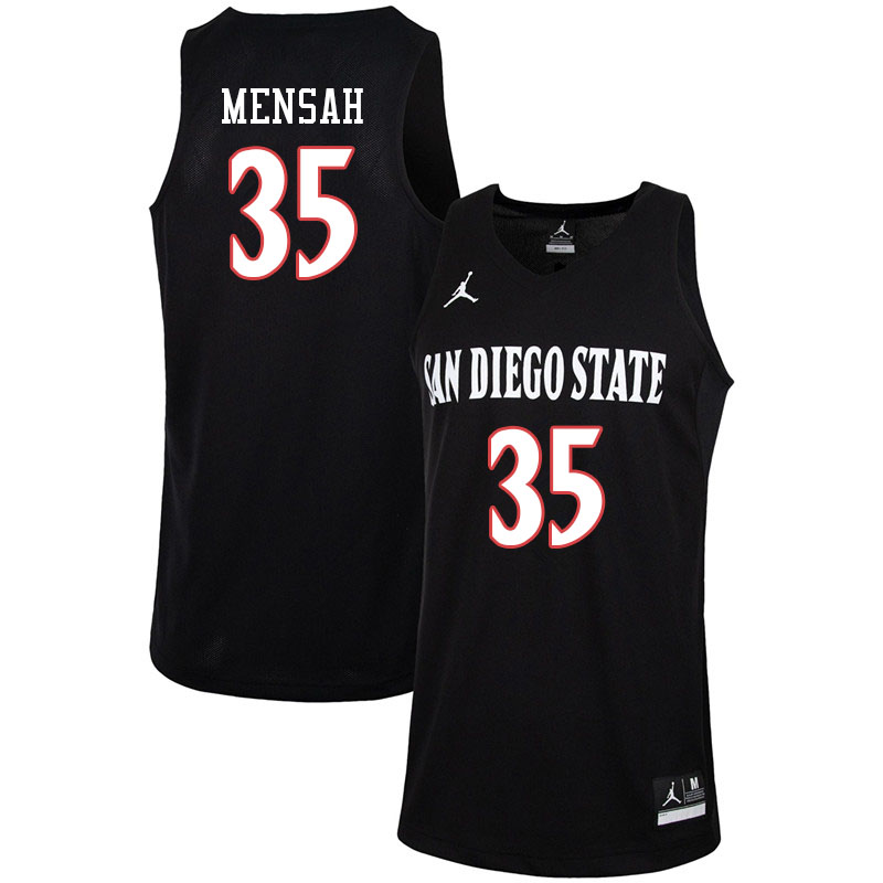 Jordan Brand Men #35 Joel Mensah San Diego State Aztecs College Basketball Jerseys-Black
